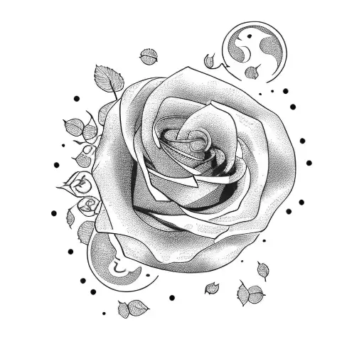 A Moon And A Key With Roses