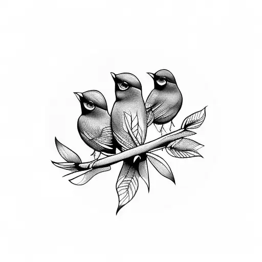 3 Little Birds Sitting And Singing