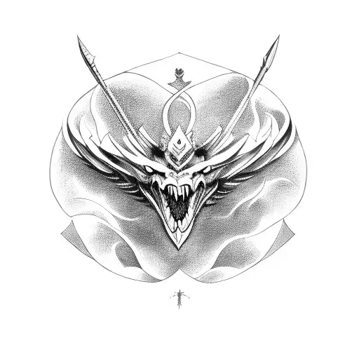 Fierce Battle Between A Mythical Creature And A Warrior