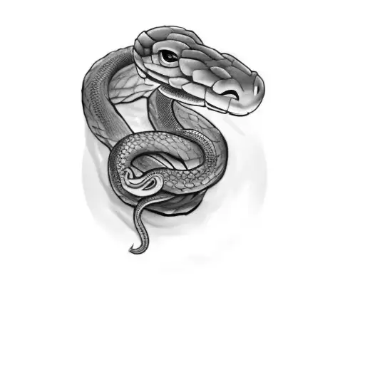 A Man With A Snake Tattoo On His Back