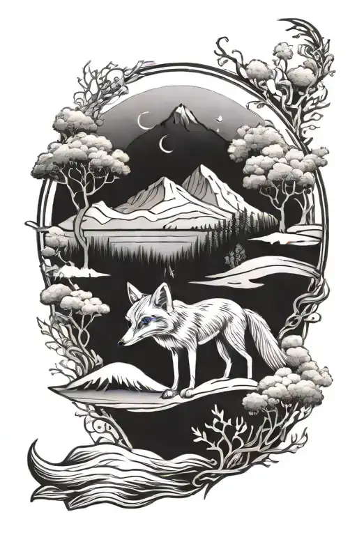 Fox And Landscape