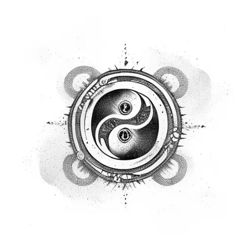 A Yin Yang Symbol With A Dark Horror Twist