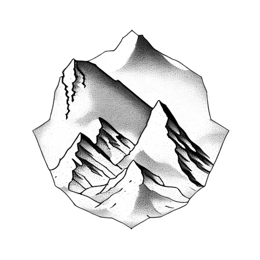 A Mountain Range Silhouette With A Hidden Map Of The World Within