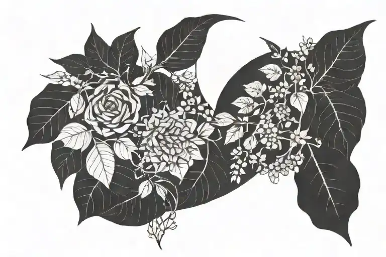 Upside Down Crescent Moon With Plants