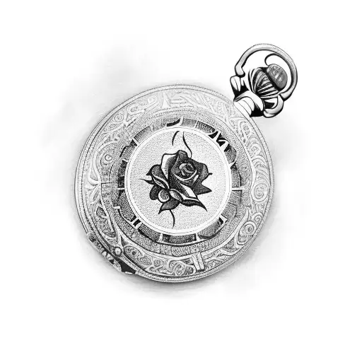 A Pocket Watch With A Rose