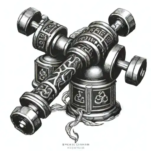 Dumbbell Intertwined With A Bible Verse