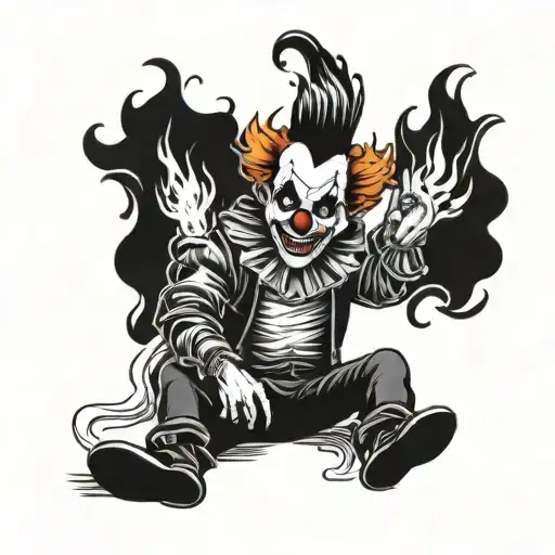 Sad Drunk Clown With Pants On Fire Coming