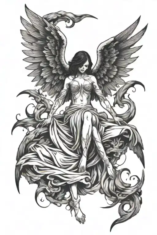 Fallen Angel Of Death With Wings
