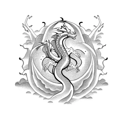 Dragon Turning Into Bonsai Tree