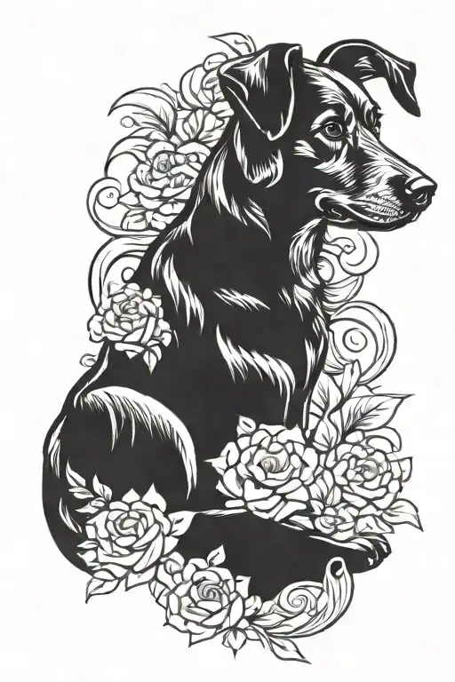 Dog Print Memorial Tattoo Design