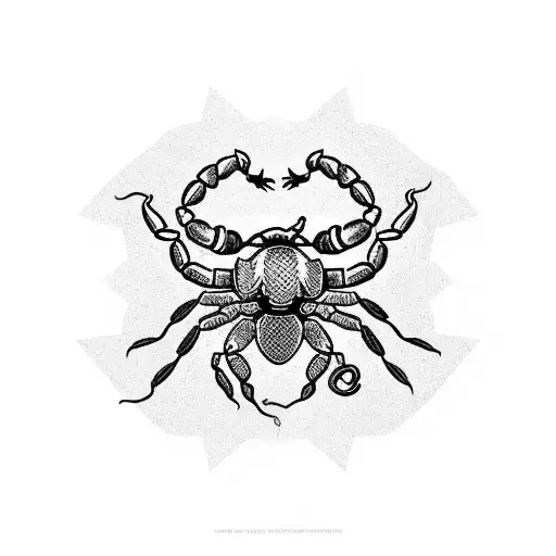 Scorpion With Hints Of Red Incorporated With Spikey Chains