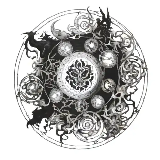 Dante's Inferno 9 Circles Of Hell Black And White Sketch