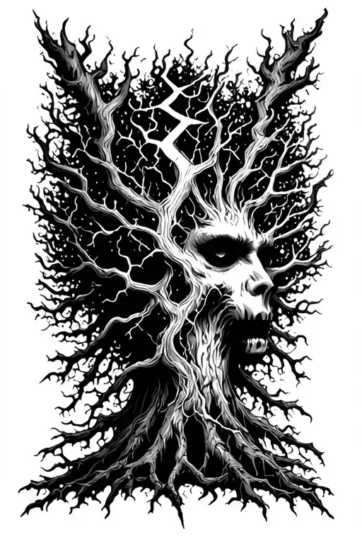 Lightning Head Of Lightning Tree