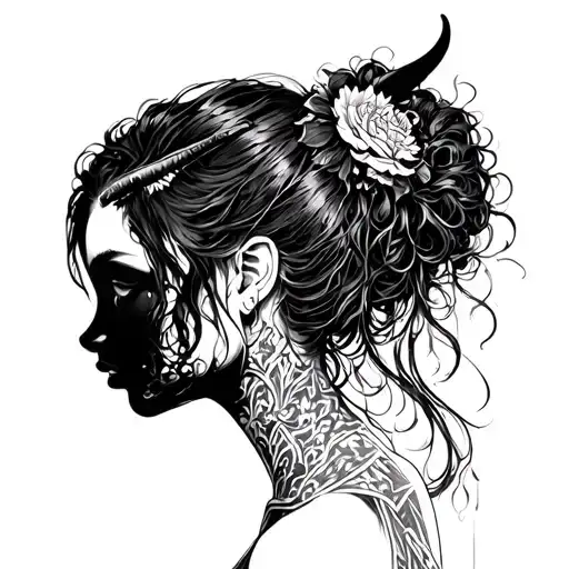 Demon Girl Side Profile