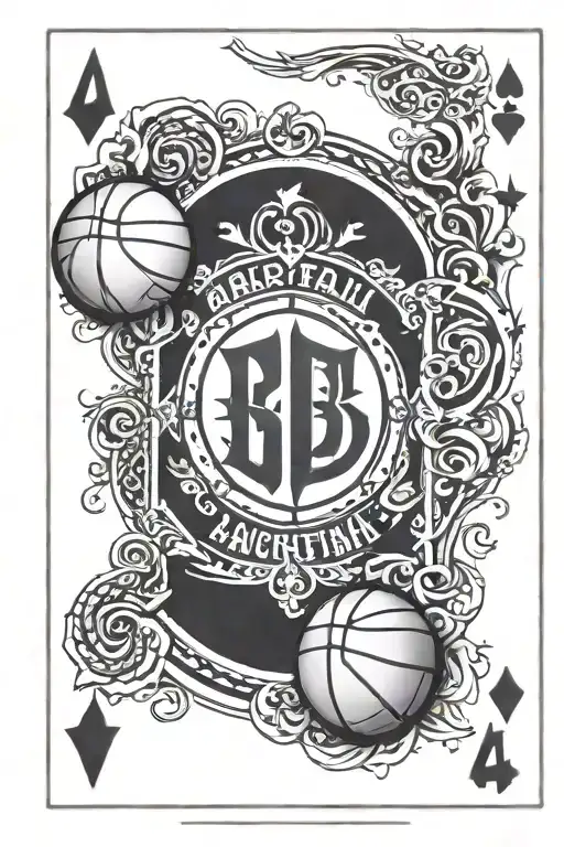 Basketball Theme Poker Card Design Featuring