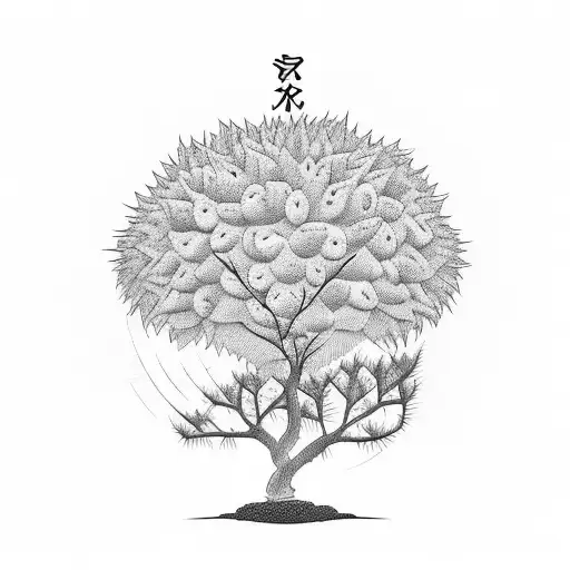 Peach Tree With Hedgehog