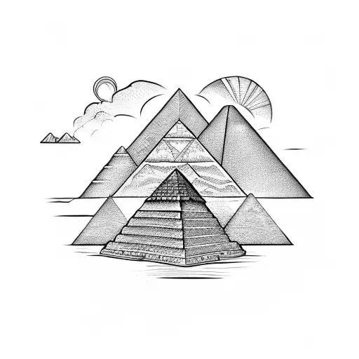 An Intricate Egyptian Pyramid Surrounded By Hieroglyphics