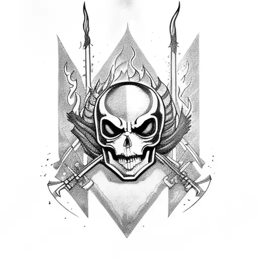 Gerard Way With Fire And Skulls