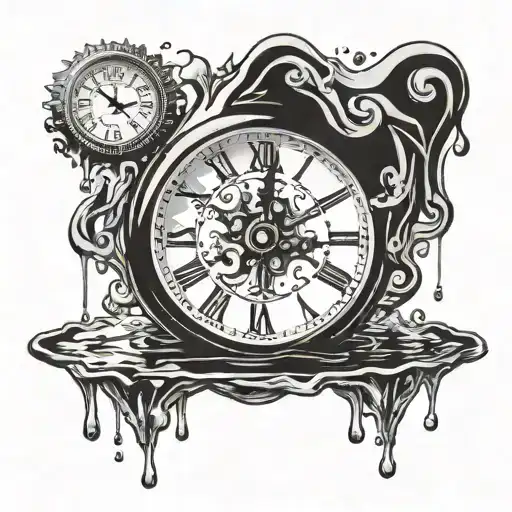 A Clock Melting Into A Puddle Symbolizing Living In The Moment