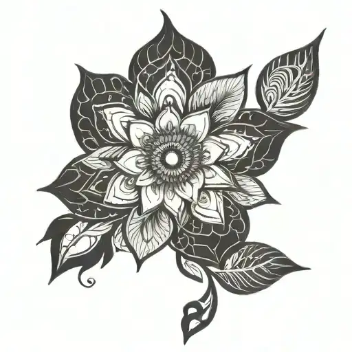 Mandala Flower Large Black