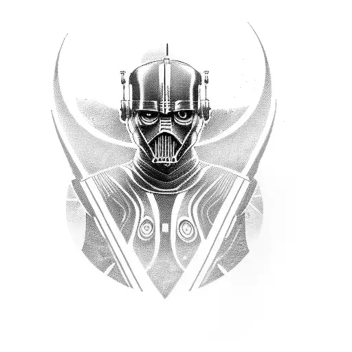 A Portrait Of A Jedi Knight With Binary Code Flowing Around Them