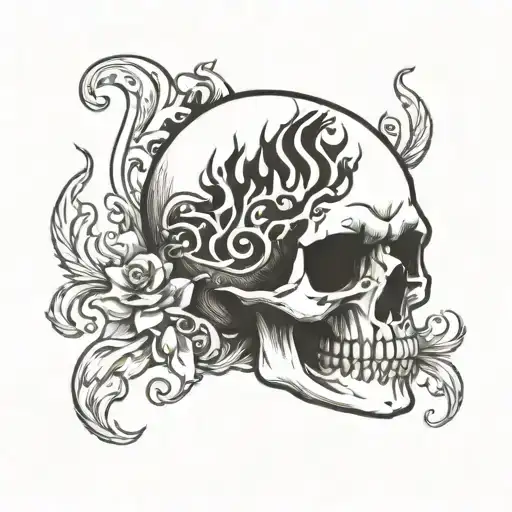 Skull Haynna With Flames