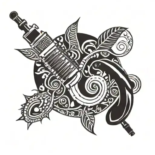 Incorporate Musical Notes And A Microphone Into A Traditional African Tribal Pattern