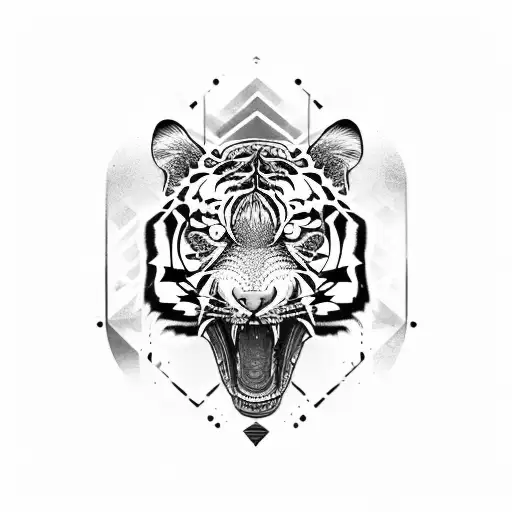 A Tribal-inspired Design Featuring A Tiger And A Scorpion