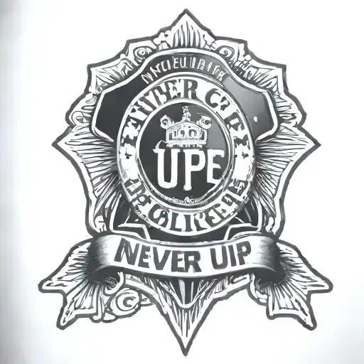 Never Give Up Police Badge