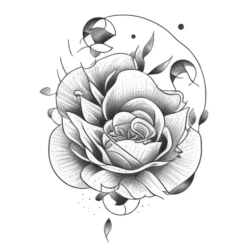 A Tattoo Of A Bouquet Of Flowers Floating In Space