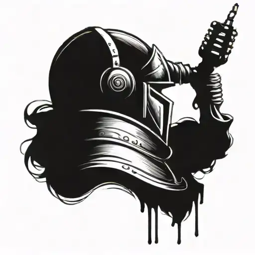 Knight Listening To Music On Headphones