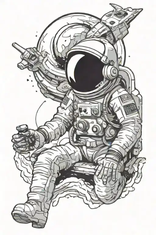 An Astronaut Giving A Haircut To A Space Creature On A Distant Planet