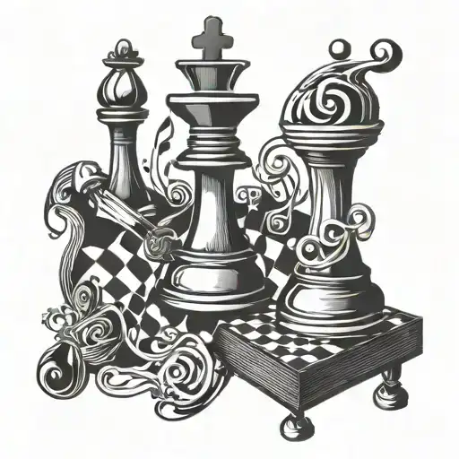 Chess Piece And Music Notes