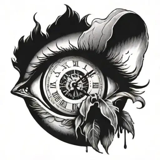 A Clock Inside Of A Human Eye