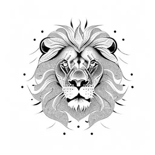 Lion Combined With Japan Waves