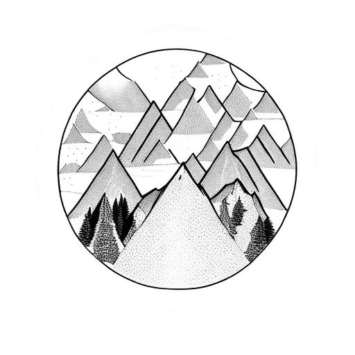 A Mountain Range With A Winding Hiking Trail