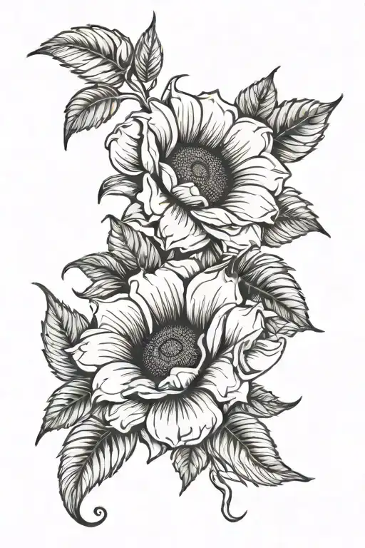 Rose Sunflower Morning Glory