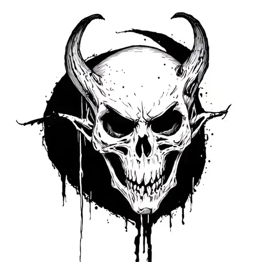 Generates The Image Of A Skeletal Demon Which Is Sad And Devastated