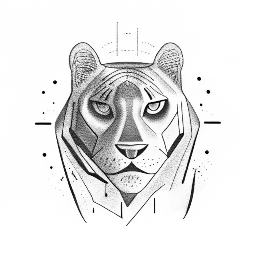 Nature Scene With A Panther Prowling Through A Carpenter's Workshop