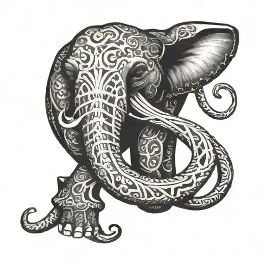 An Infinity Symbol Made Of Elephant Tusks Crossing Each