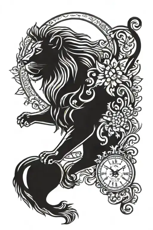Lion With A Nordic Clock