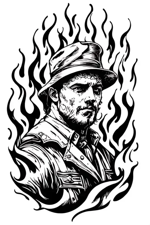 Broker In Fire Flames