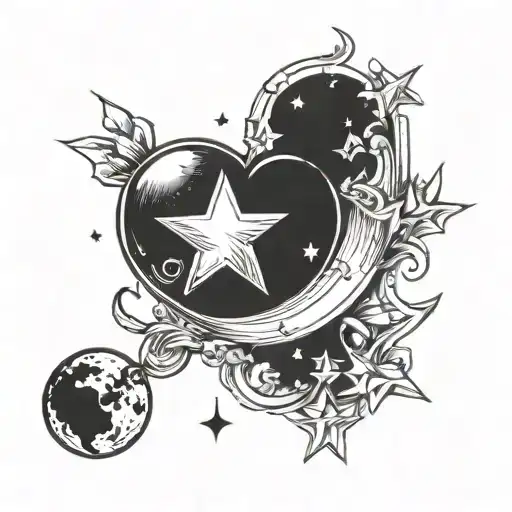 A Moon And A Star Getting In Love