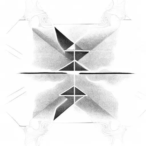 A Minimalist Tattoo Of A Stairway To Heaven With Rays Of Light Shining Down