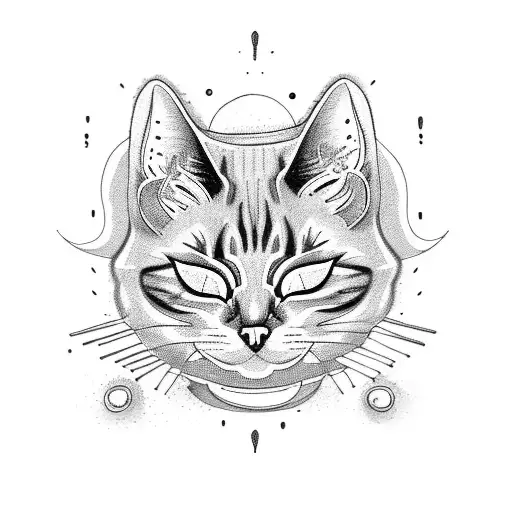 Cat Sleeping Under Shrooms