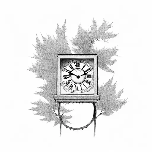 Number Xiii With A Tree And A Clock