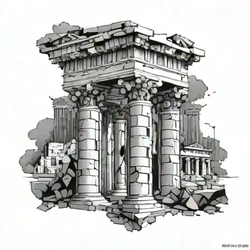 Akropolis Pillar Broken In Two