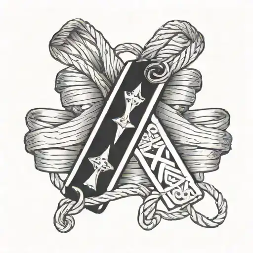 Igy6 Ribbon Intertwined With Military Dog Tags