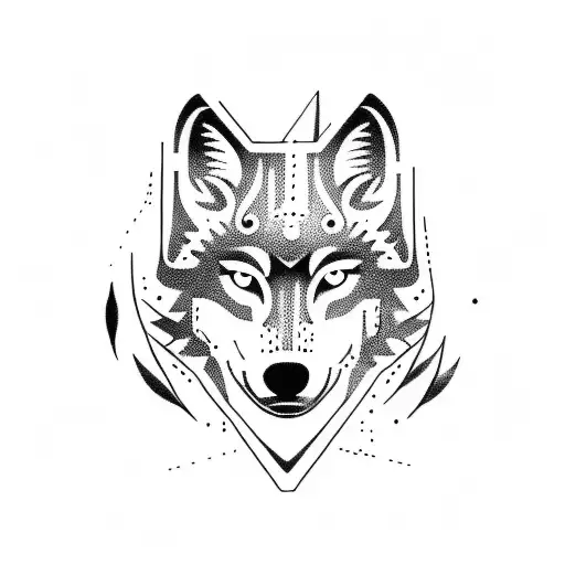 A Wolf Silhouette Blended With A Hiking Boot Print