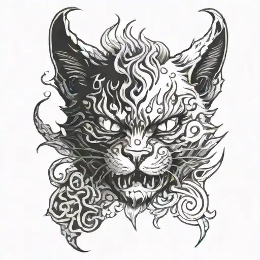 Tatoo Of A Cat Demon